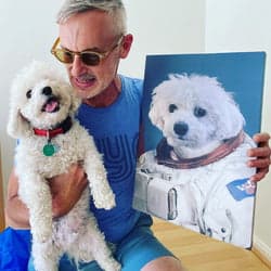 A dog styled as a Renaissance noble